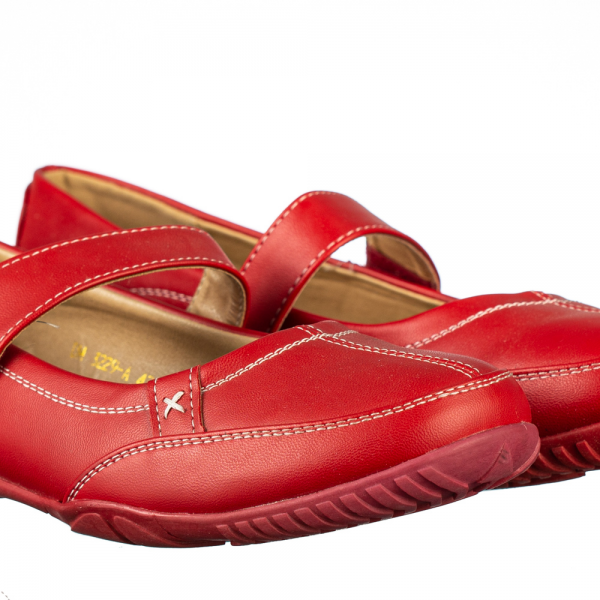 Γυναικεία casual παπούτσια  από οικολογικό δέρμα κόκκινα Lomja, 2 - Kalapod.gr